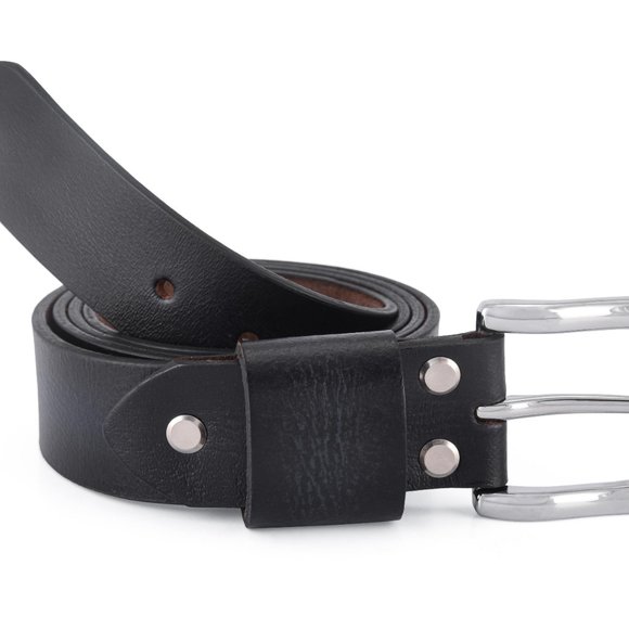 Premium Leather Belt For Men -Royal Blue With Black Tone. Free Personalization - Picture 5 of 15